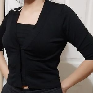 Elizabeth Howard Black cardigan. Size M